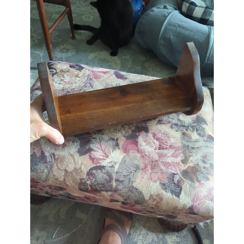 Vintage Wood Wall Shelf with Towel Bar Rack Farmhouse Rustic Spice Shelf 13.25